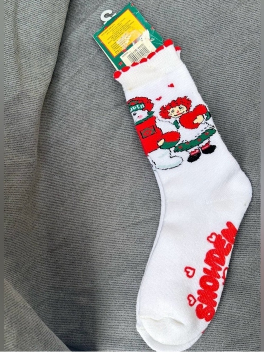 Vintage 1997 Snowden & Friends Raggedy Ann & Andy SOCKS Womens 90s